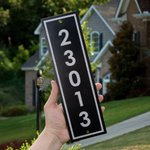 Personlig vattentät reflekterande aluminium adressskylt plakett med dörrnummer uppsättning av 2 inflyttningspresent för familj granne