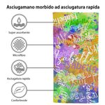 Asciugamano da spiaggia in microfibra personalizzato con nome stile graffiti ad asciugatura rapida oversize regalo per famiglia e amici