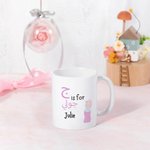 Personalized Islamic Arabic Alphabet Ceramic Mug with Name Muslim Ramadan Gift for Kids