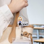 Personalised Cute Cartoon Character Acrylic Retractable Badge Reel with Name and Subject Back to School Teacher's Day Birthday Gift for Teachers