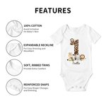 Gepersonaliseerd Cartoon Jungle Dieren Luipaard Nummer 100% Katoen Kid T-shirt Baby Bodysuit met Naam Verjaardag Kinderdag Cadeau voor Kinderen