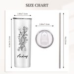 Personalised DNA Birth Flower 20 oz Insulated Skinny Tumbler with Name and Straw Appreciation Birthday Gift for Doctor Medical Staff