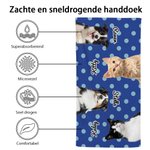 Gepersonaliseerd huisdier foto polka dots strandlaken met naam Super Absorberend sneldrogend vakantie zwembad feest verjaardagscadeau voor huisdier li