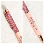Personalised Set of 2 DNA Birth Flower Glitter Dynamic Liquid Sand Refillable Ballpoint Pen with Name Office Supplies Birthday Gift for Medical Staff