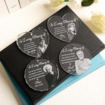 Henkilökohtainen In Loving Memory of Photo Design Pyöreä Sydän Shape Joulukoriste nimi ja vuosi Memorial lahja menetys rakkaansa kanssa