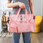 Personalised Cartoon Designer Character Multi-compartment Birth Flower Weekend Bag with Shoulder Strap Birthday Graduation Gift for Women Girls