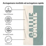 Asciugamano da spiaggia personalizzato a due colori con nome ad asciugatura rapida in microfibra regalo per famiglia e amici