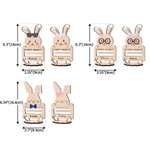 Personalized Cute Bunny Wooden Money Holder with Name Easter Basket Stuffers Home Decor Birthday Gift for Boys Girls