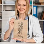 Cahier de notes en cuir PU personnalisé avec nom Graduation Anniversaire Cadeau pour femmes Personnel médical