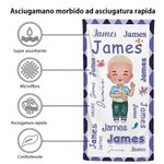 Asciugamano da spiaggia personalizzato con carino personaggio nuvola dei nomi ad asciugatura rapida viaggio regalo per bambini