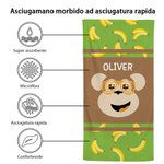 Asciugamano da spiaggia oversize personalizzato con design dell'unicorno cane volpe scimmia e nome regalo di compleanno per ragazzi