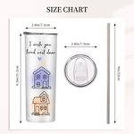 Personalised I Wish You Lived Next Door State Map Names 20 oz Skinny Tumbler with Lid and Straw Travel Accessory Long Distance Gift for Friend Family