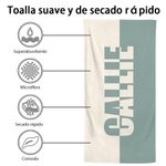 Personalizada de dos colores Nombre de secado rápido de gran tamaño toalla de playa de vacaciones de viaje esencial regalo de cumpleaños para amigos