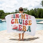 Personalized In My Cruise Era Oversized Beach Towel with Name Super Absorbent Cruise Travel Summer Vacation Birthday Gift for Family Friends