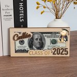 Personalized Classic Winnie the Pooh with Graduation Hat Wooden Money Holder with Name Graduation Gift for Class of 2025 Graduates