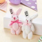 Personalized Cute Tiny Plush Pocket Hug Bunny Stuffed Companion Toy with Name Card Easter Basket Stuffers Holiday Easter Birthday Gift for Kids