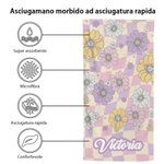 Asciugamano da spiaggia personalizzato sovradimensionato ad asciugatura rapida, retrò e colorato, con nome, regalo di compleanno e festa estiva per le