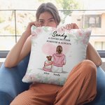 Funda de cojín personalizada de acuarela de flores para mamá y niño con nombres Decoración del hogar Cumpleaños Día de la madre Regalo para mamá