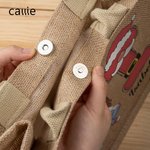 Personalized Christmas Cartoon Character Reusable Name Elk Snowman Jute Bag with Initial Christmas Birthday Gift for Family Friend