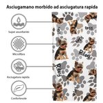 Asciugamano da spiaggia personalizzato con foto di animale domestico e stampa a zampa con nome Accessori da spiaggia Regalo per le vacanze per gli ama