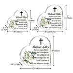 Personalized Cross Heart-shaped Acrylic Plaque with Name and Text Communion Party Home Decor Christening Baptism Gift for Family Friend