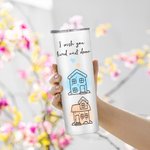 Personalised I Wish You Lived Next Door State Map Names 20 oz Skinny Tumbler with Lid and Straw Travel Accessory Long Distance Gift for Friend Family