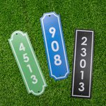 Personlig vattentät reflekterande aluminium adressskylt plakett med dörrnummer uppsättning av 2 inflyttningspresent för familj granne