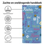Gepersonaliseerde Zachte Sneldrogende Strandlaken met Kleurrijke Zonnebril Patroon en Naam Vakantie Strandaccessoires Cadeau voor Familie