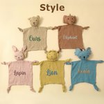 Couverture de Sécurité pour Bébé en Mousseline de Coton Personnalisée avec Broderie du Nom Cadeau pour Garçons et Filles