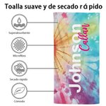 Toalla de playa de secado rápido personalizada con nombre Cumpleaños Fiesta de verano Vacaciones Regalo para ella