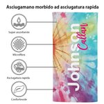 Asciugamano da spiaggia personalizzato sovradimensionato ad asciugatura rapida Tie Dye con nome Regalo di compleanno per la festa estiva per lei