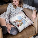 Funda de cojín personalizada de acuarela de flores para mamá y niño con nombres Decoración del hogar Cumpleaños Día de la madre Regalo para mamá