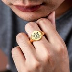 Personalizada Escudo de Armas de la Familia Anillo Grabado Signet Anillo Hombres Heráldica Joyería Graduación Cumpleaños Día del Padre Regalo para la Familia Amigo