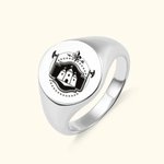 Personalizada Escudo de Armas de la Familia Anillo Grabado Signet Anillo Hombres Heráldica Joyería Graduación Cumpleaños Día del Padre Regalo para la Familia Amigo