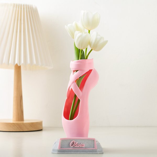 Personalised 3D Printed Ballet Pointe Shoe with Nameplates Toothbrush Pen Holder Vase Desk Decor Birthday Gift for Ballerina Ballet Dancer Enthusiast