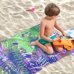 Personalized Art Tie-dye Graffiti Name Cloud Quick Dry Oversized Microfiber Beach Towel Holiday Travel Essential Birthday Gift for Family Friends