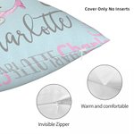 Personalized Cute Cartoon Baby Bow Initial Soft Throw Pillow Cover with Name Home Decor Baby Shower Gift for Newborn New Mom