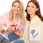 Personalized Portable Birth Flower Double-Sided Makeup Mirror with LED Light Birthday Bridesmaid Gift for Women Girls