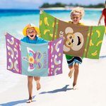 Gepersonaliseerd Fantasie Eenhoorn Ontwerp Oversized Sneldrogend Strandlaken met Naam Strand Zwembad Verjaardagscadeau voor Jongens Meisjes