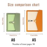 Personalized Monogram A6 A5 Leather Notebook Pen Set with Card Holder and Mobile Phone Storage Layer 90 Pages Birthday Business Gift for Employee