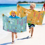 Personalised Colourful Sunglass Soft Name Quick Dry Beach Towel Vacation Beach Accessories Gift for Family