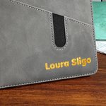 Personalized Gold Metallic Foil Name A5  Leather Notebook with Lined Pages and Clasp Daily Journal Graduation Birthday Gift for Family Friends