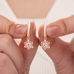 Personalized Minimalist Birth Flower Birthstone Earrings Mother's Day Birthday Anniversary Gift for Women