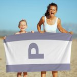 Personalisierte anfängliche super saugfähige schnell trocknende weiche gestreifte Strandtuch Reise wesentliche Sommer Party Geburtstag Geschenk für Familie Freund