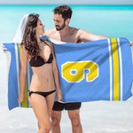 Personalisierte Multicolor Monogramm Streifen schnelltrocknen übergroß Strandtuch mit Namen Nummer Spieltag Geburtstag Geschenk für Sportliebhaber