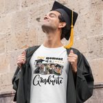 Personalised Proud Moment Photo Title 100% Cotton Adult Kid T-shirt with Name Graduation Celebration Gift for 2025 Graduates Family