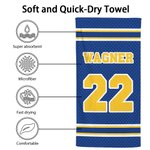 Personalised Multicolour Monogram Stripe Quick Dry Oversized Beach Towel with Name and Number Beach Essential Game Day Birthday Gift for Sports Lovers