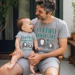 Elefante personalizzato Padre e Figlio Figlia Set di magliette Padre e bambino La nostra prima festa del papà per il papà Nuovo regalo papà