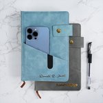 Personalized Gold Metallic Foil Name A5  Leather Notebook with Lined Pages and Clasp Daily Journal Graduation Birthday Gift for Family Friends