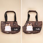 Personalised Vintage Cartoon Pet Shoulder Carrying Tote with Name Bag Birthday Anniversary Gift for Cat Dog Lovers